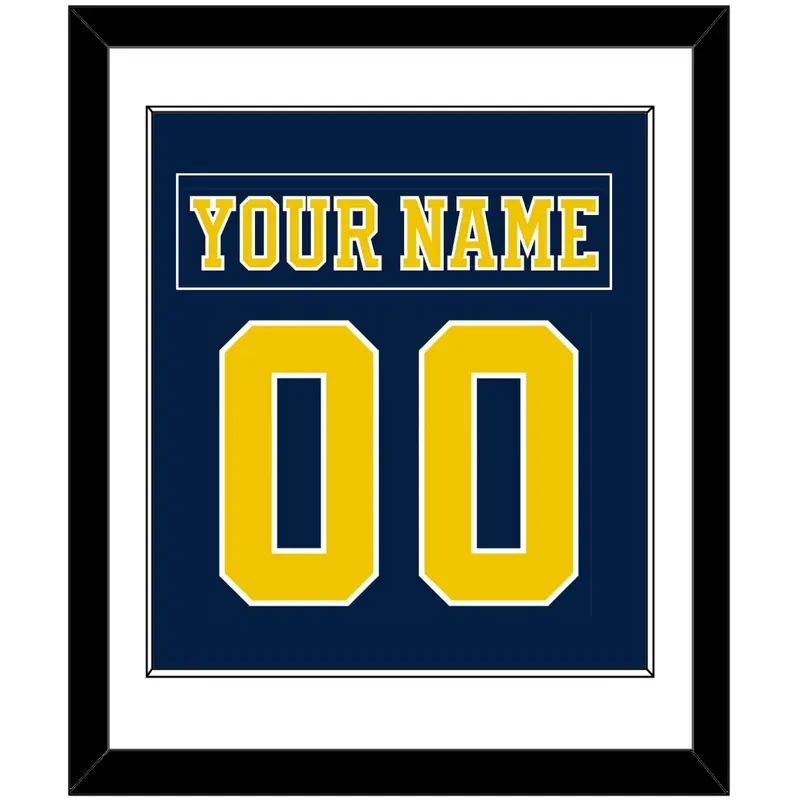 Michigan Hockey Nameplate & Number (Back) Combined - Road Blue (2019-2020) - Single Mat 1