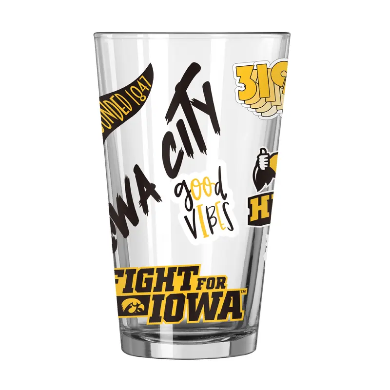 Iowa 16oz Native Pint Glass