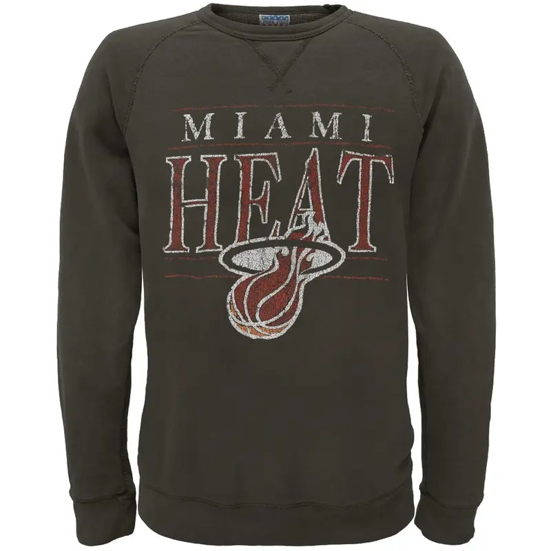 Miami Heat - Distressed Hoop Logo Crew Neck Sweatshirt