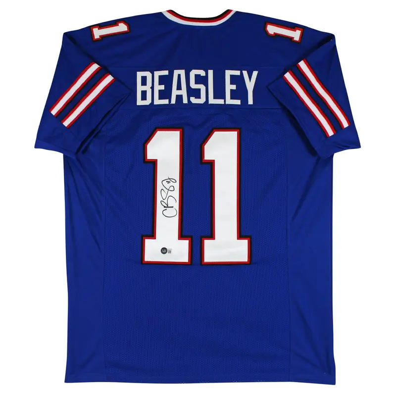 Cole Beasley Authentic Signed Blue Pro Style #11 Jersey Autographed BAS Witness