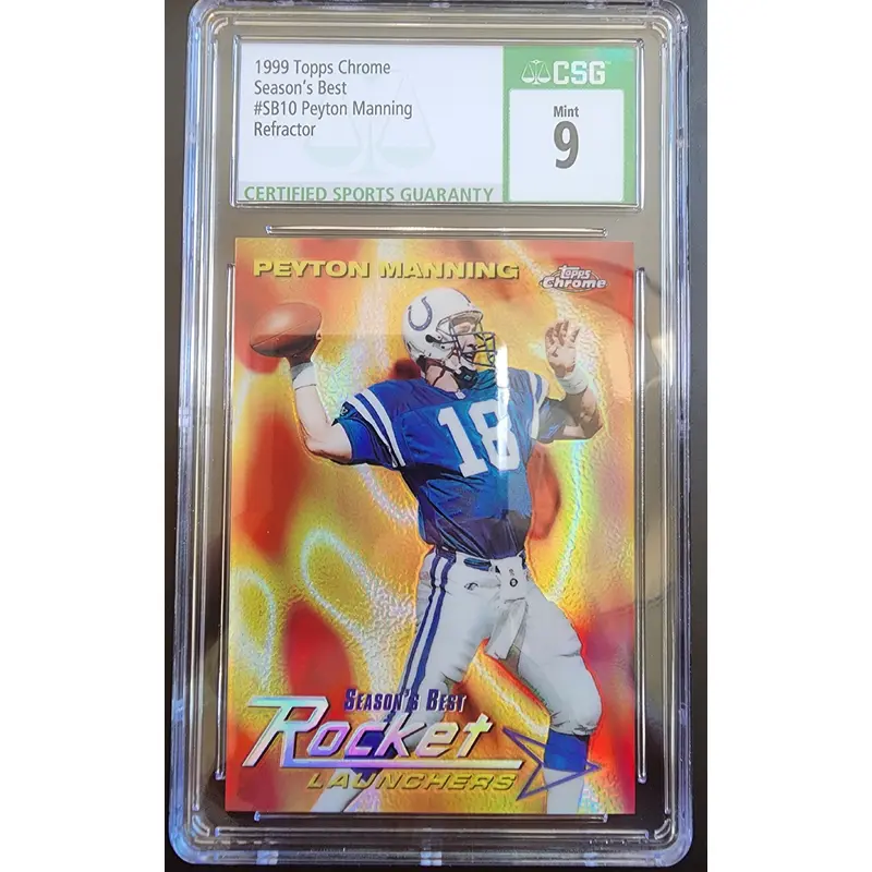 Peyton Manning 1999 Topps Chrome Seasons Best Refractor CSG 9 Mint