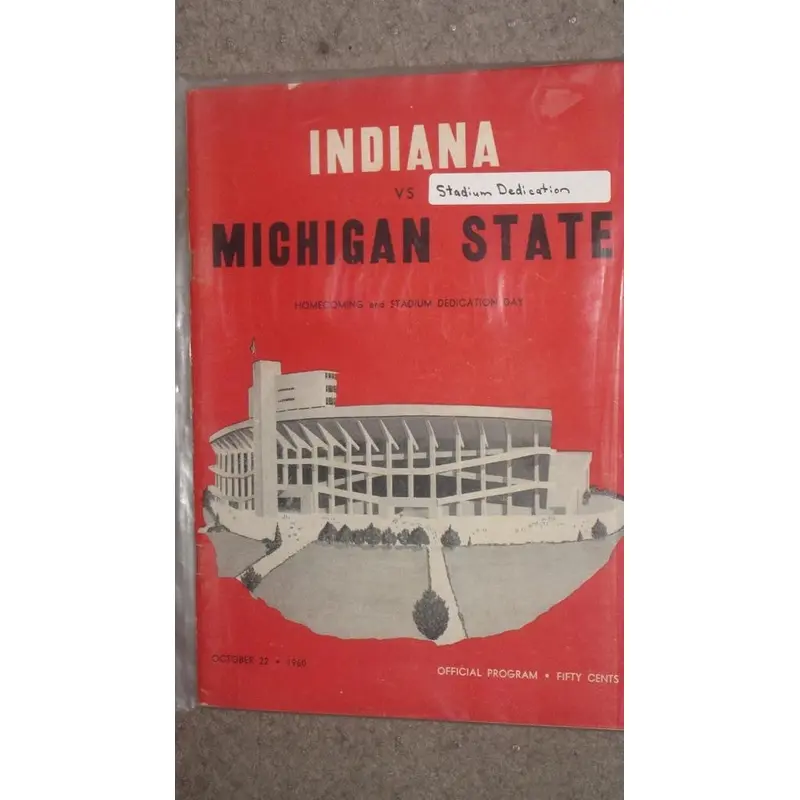1960 INDIANA VS MICHIGAN STATE FOOTBALL PROGRAM, STADIUM DEDICATION