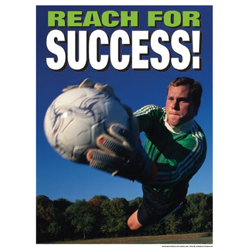 Soccer Goalkeeper "Reach For Success" (Diving Save) Motivational Poster