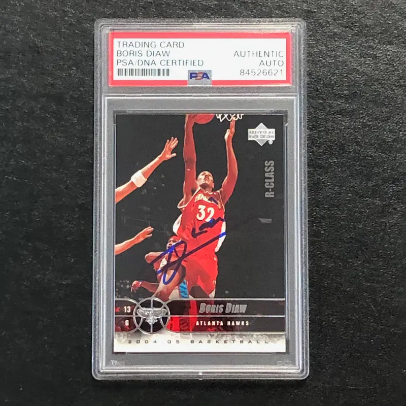 2004-05 Upper Deck R-Class #3 Boris Diaw Signed Card AUTO PSA Slabbed Hawks
