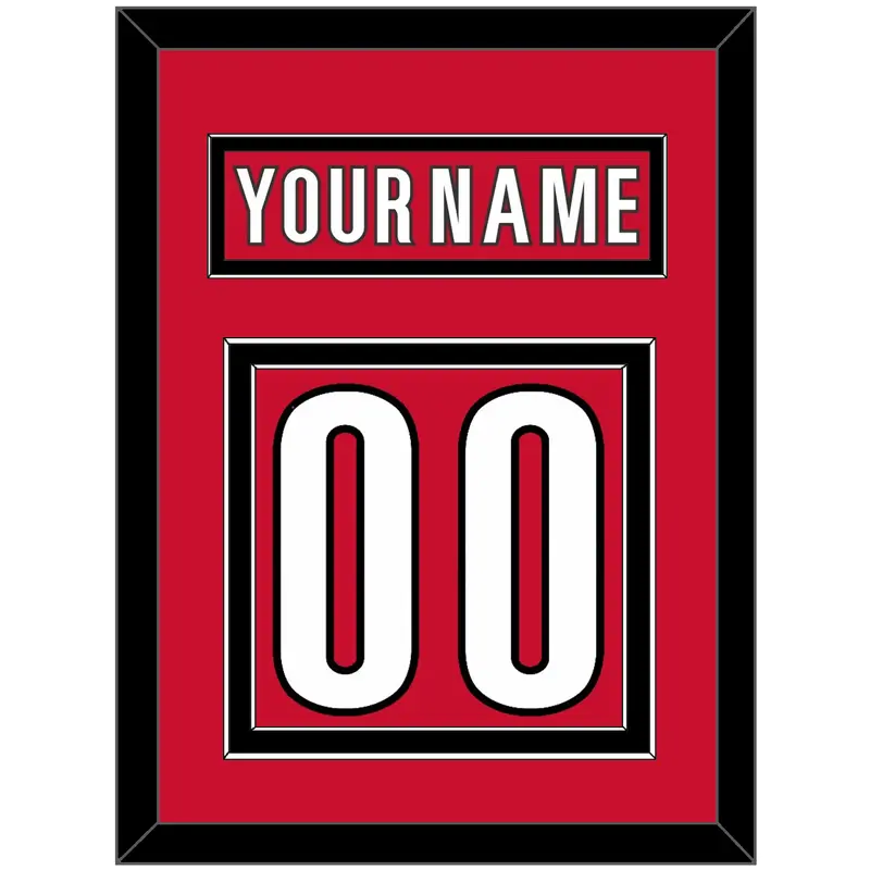 Carolina Nameplate & Number (Back) - Home Red - Double Mat 2
