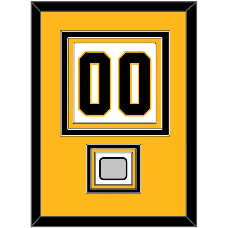 Pittsburgh Number (Back) & Stanley Cup Champions Patch - Home White (1988-1992) - Triple Mat 3