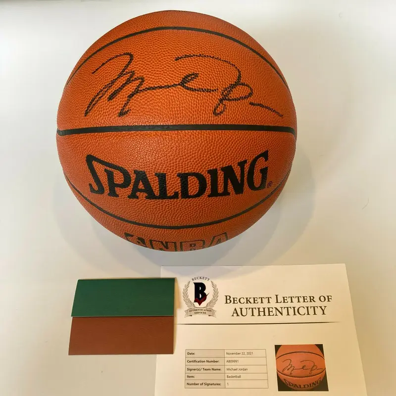 Michael Jordan Signed Game Used Spalding Official NBA Game Basketball UDA COA