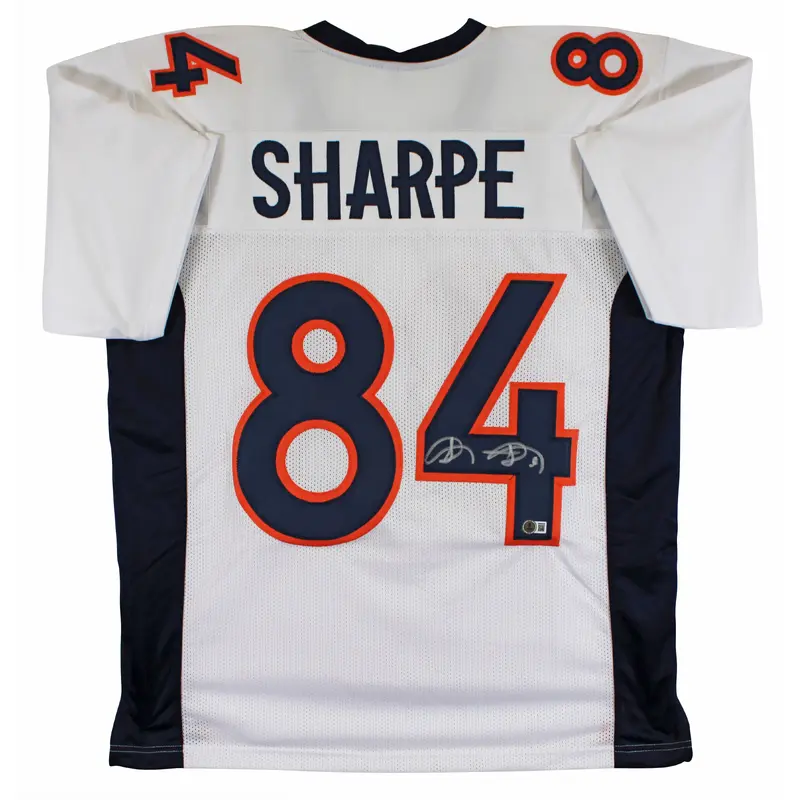 Shannon Sharpe Authentic Signed White Pro Style Jersey BAS Witnessed