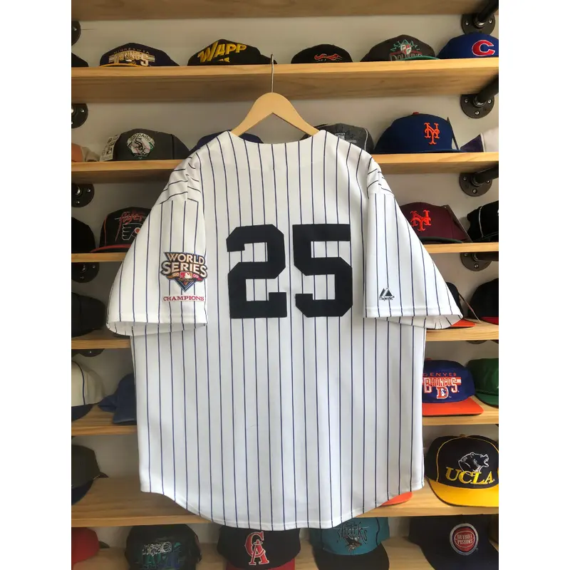 Vintage 2009 Majestic New York Yankees Mark Teixeira Pinstripe Jersey Size XL