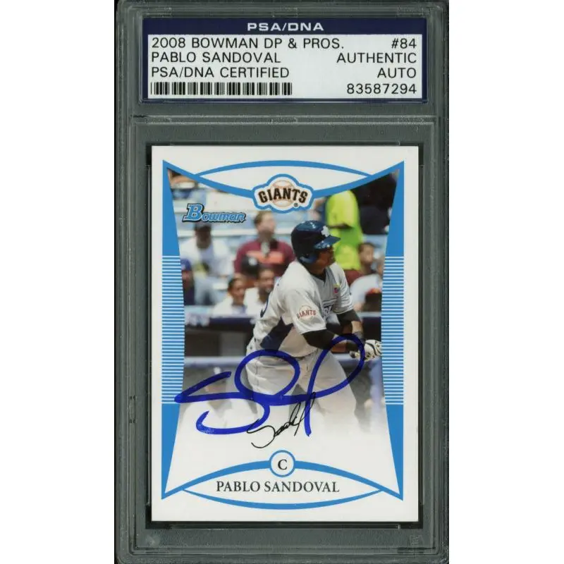 Giants Pablo Sandoval Signed Card 2008 Bowman Dp & Pros Rc #84 PSA/DNA Slabbed