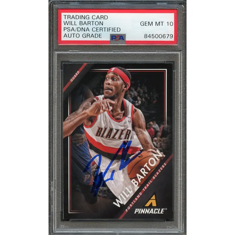 2013-14 Panini Pinnacle #165 Will Barton Signed Card AUTO 10 PSA Slabbed Blazers