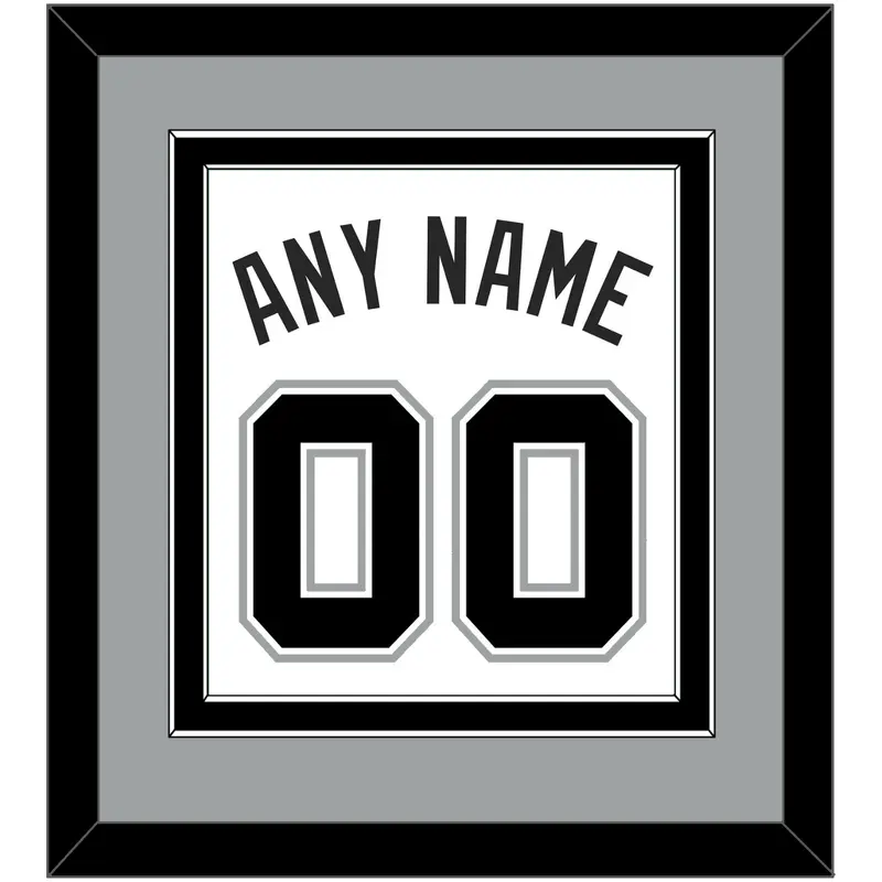 San Antonio Name & Number - White Association - Double Mat 3