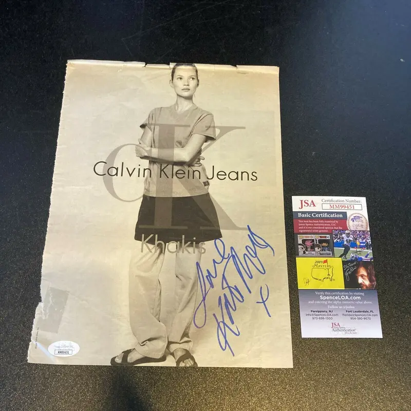 Kate Moss Model Signed Calvin Klein Photo With JSA COA