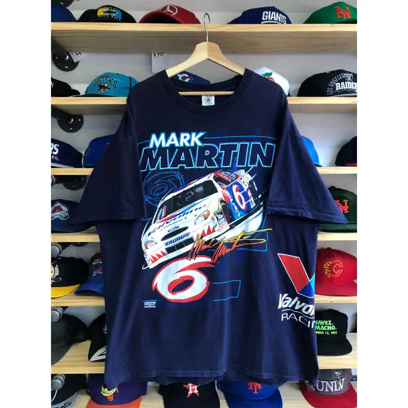 Vintage Mark Martin Wrap Around Nascar Tee Size 2XL