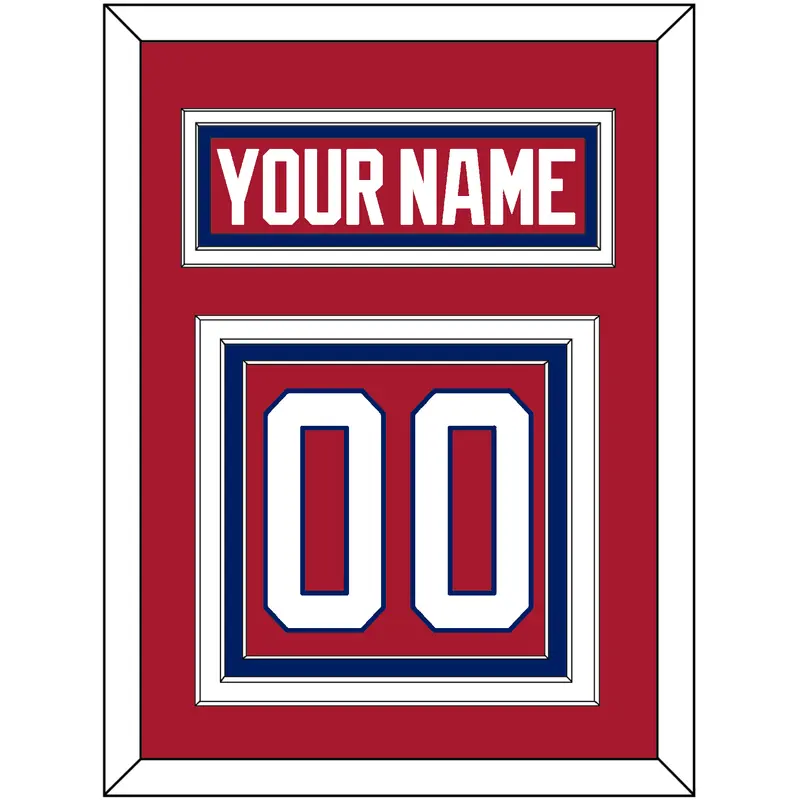 Montreal Nameplate & Number (Back) - Road Red (1984-1997) - Triple Mat 2