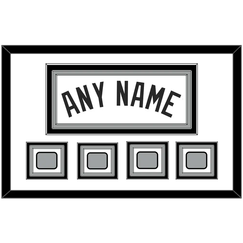 San Antonio Name With 4 Finals Patches - Home White (2002-2017) - Triple Mat 1