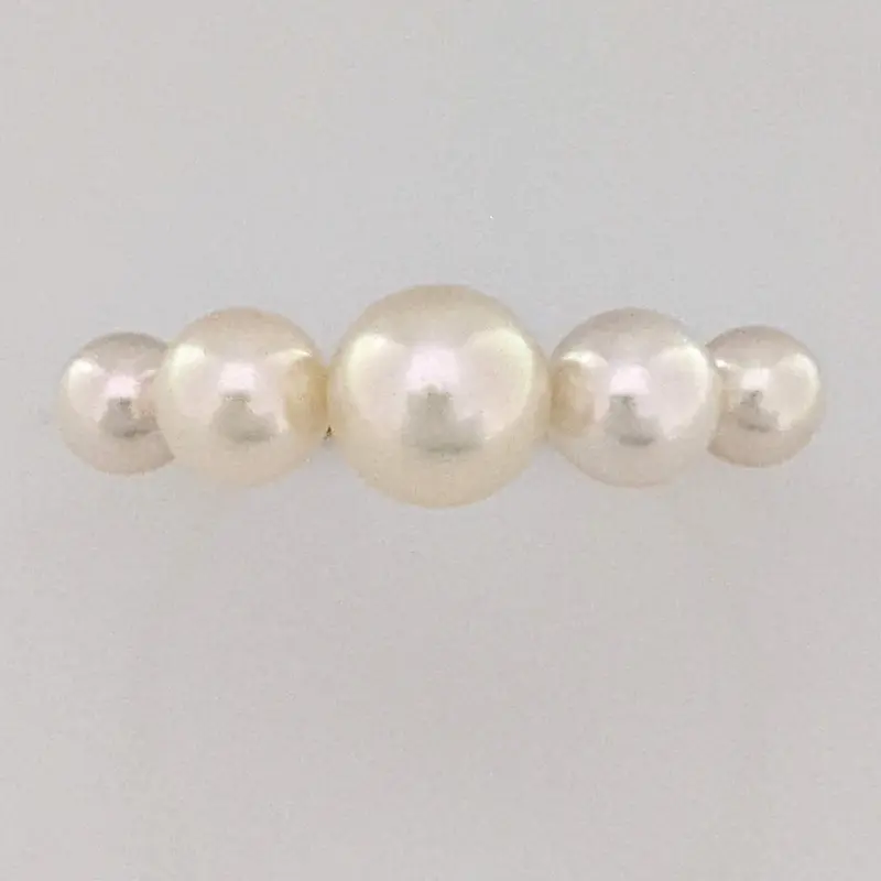 18K PEARL ROUND (5) GRADUATED ESTATE RING 2.5 GRAMS