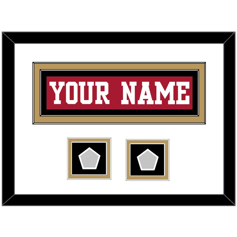 San Francisco Nameplate & 2 Super Bowl Patches - Home Red - Double Mat 3