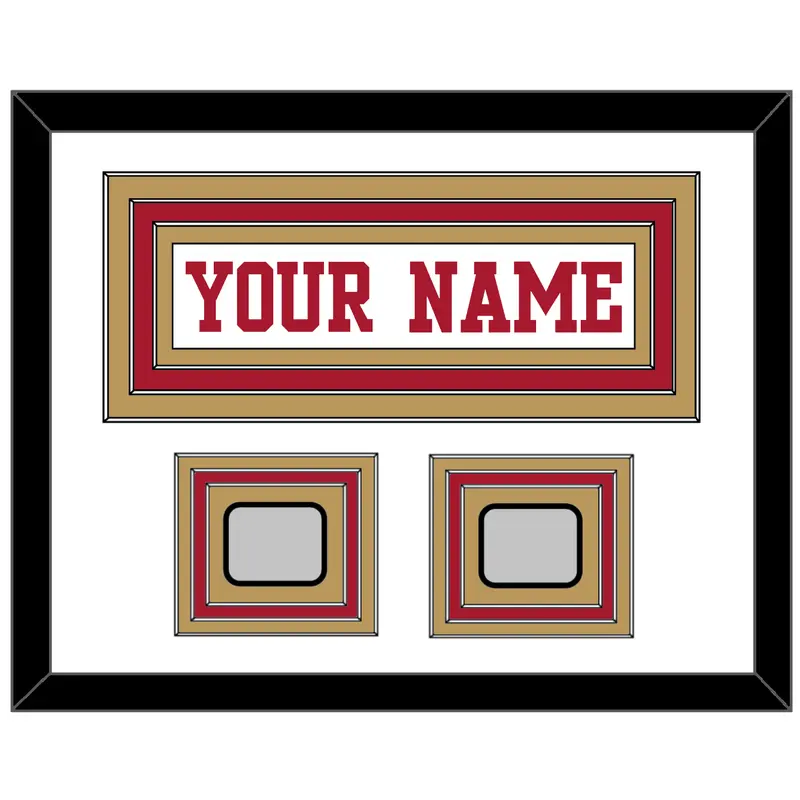 San Francisco Nameplate & 2 Super Bowl Patches - Road White - Triple Mat 3