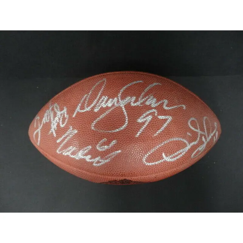 Derrick Thomas Brett Favre 1996 Pro Bowl Signed Wilson NFL Football PSA DNA COA