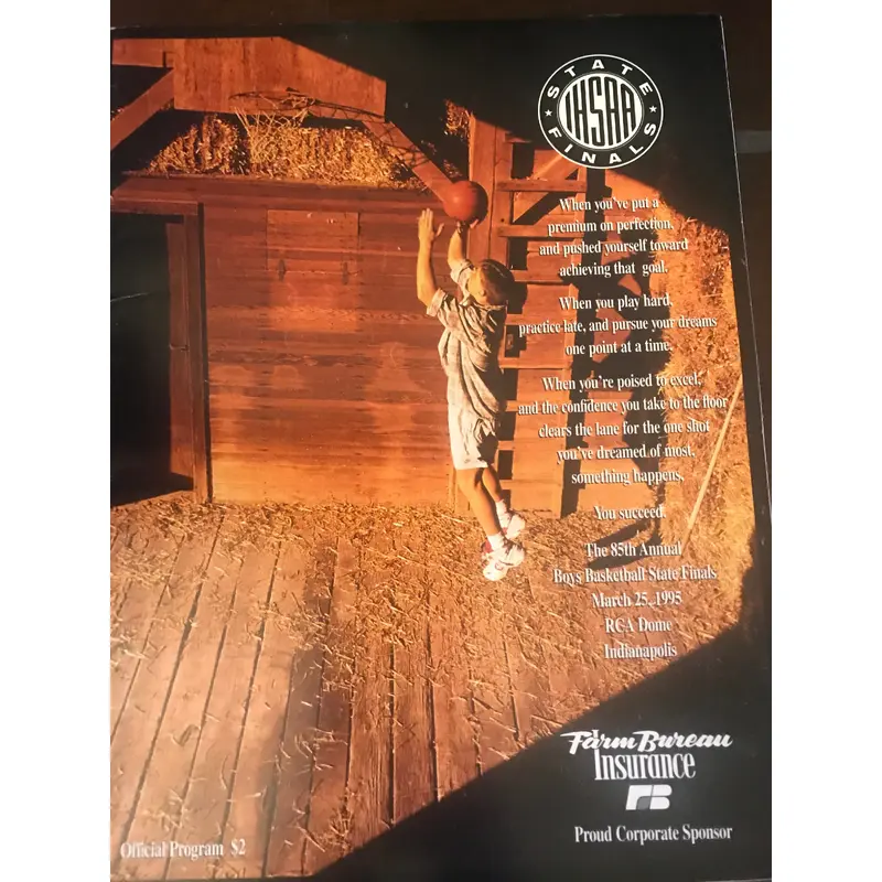 1995 Indiana High School Basketball State Finals Program
