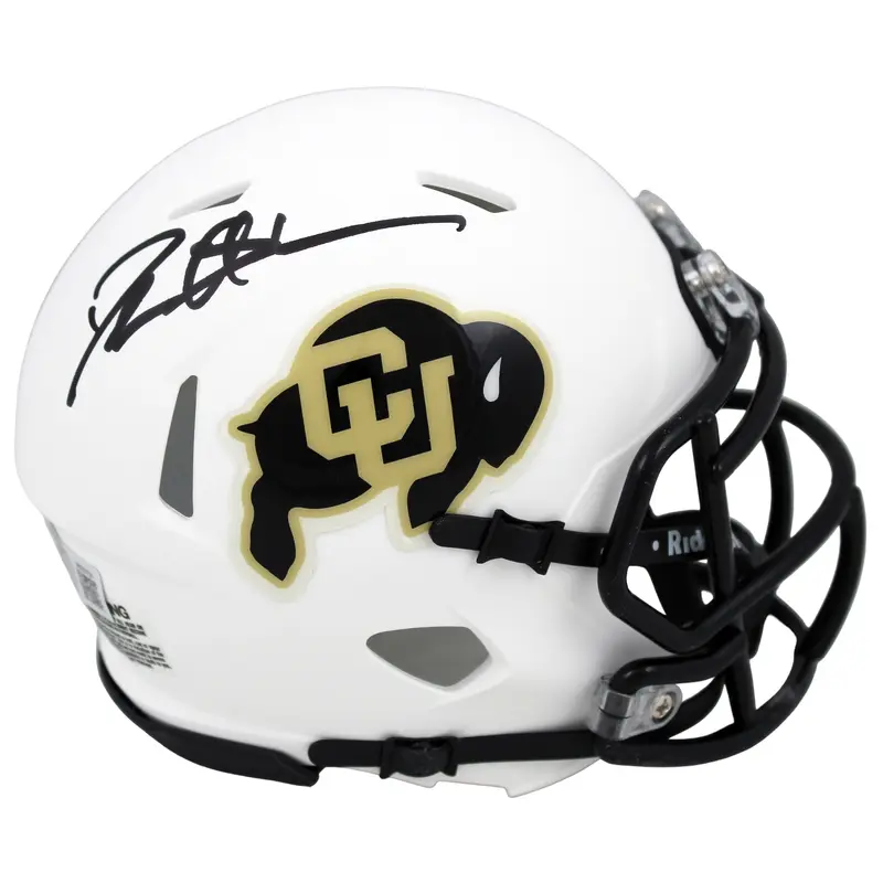 Colorado Deion Sanders Authentic Signed White Speed Mini Helmet BAS Witnessed