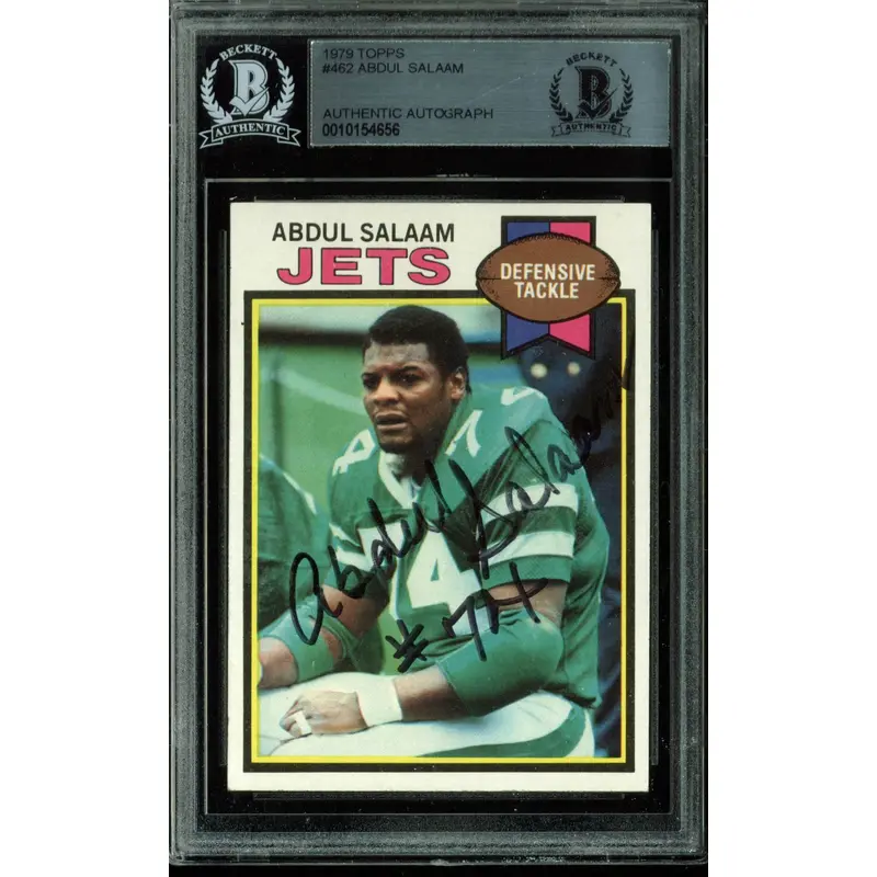 Jets Abdul Salaam Authentic Signed Card 1979 Topps #462 BAS Slabbed