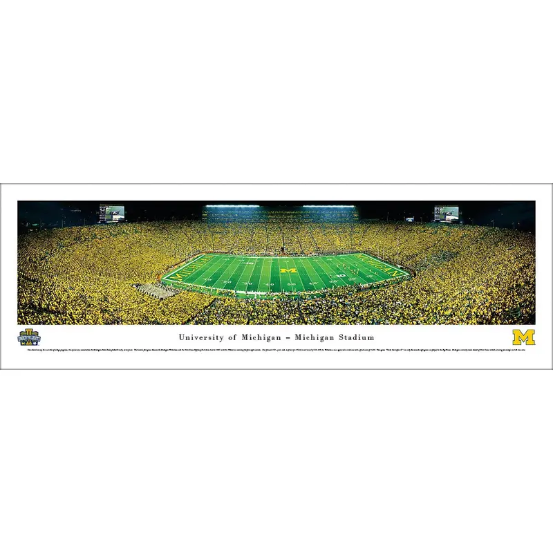 Michigan Wolverines Football "Under the Lights II" (2013) Panoramic Poster - Blakeway