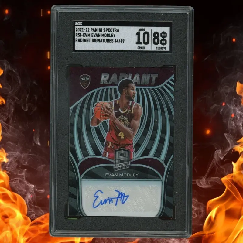 2021-22 Panini Spectra EVAN MOBLEY Rookie Auto /49 Radiant Signatures SGC 8 #EVM