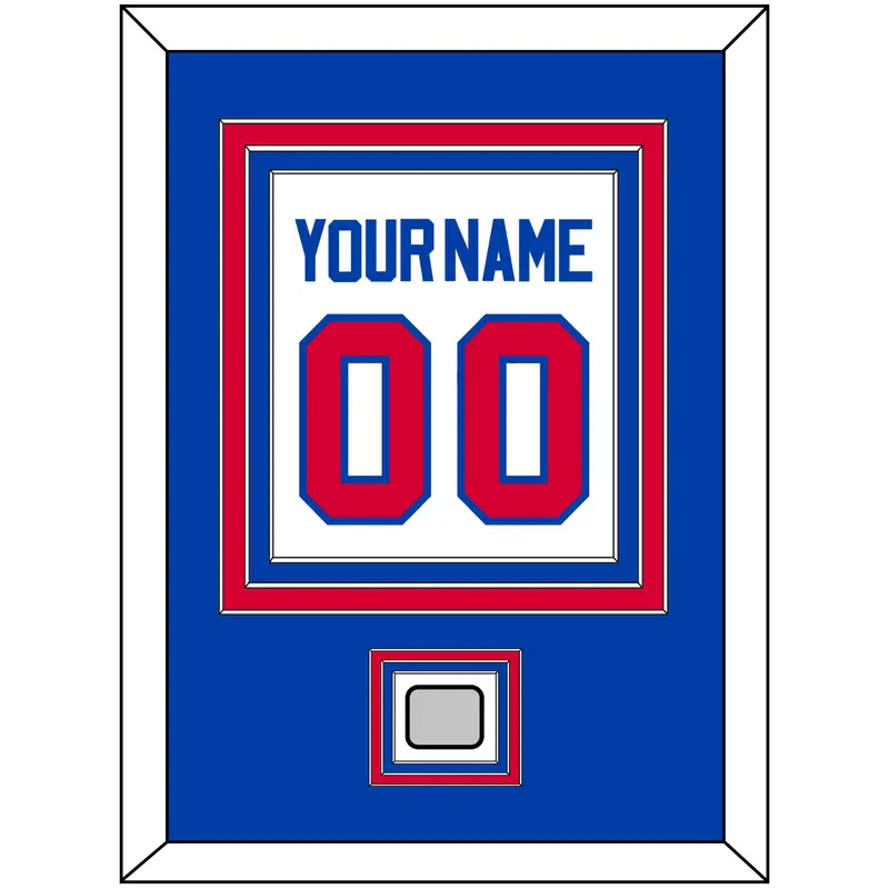 Detroit Name & Number With 2X Champions Patch - Home White (1983-1996) - Triple Mat 2