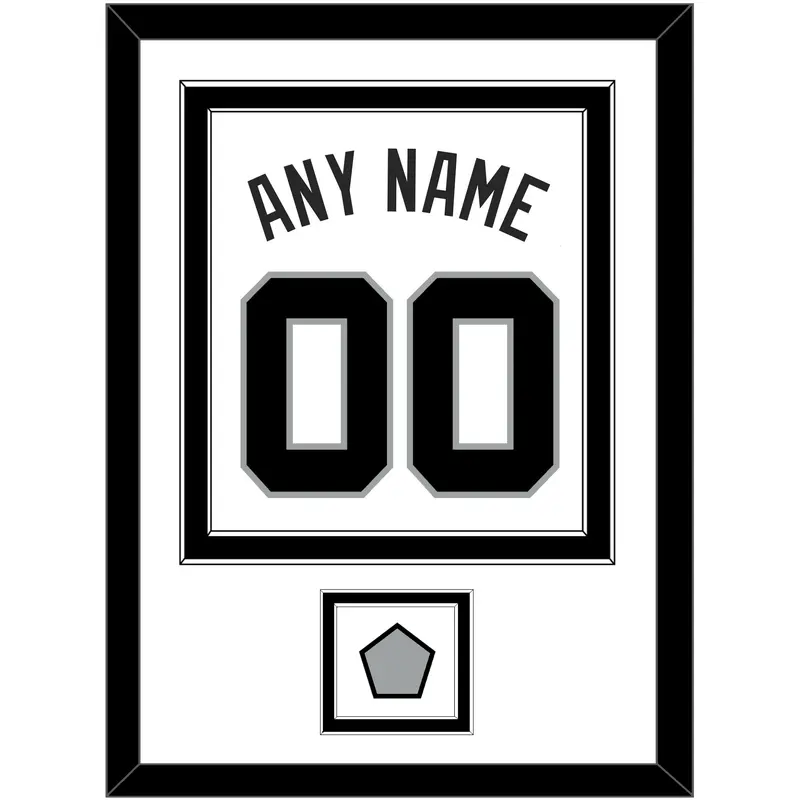 San Antonio Name & Numbers With Finals Patch - Home White (1989-2002) - Double Mat 2
