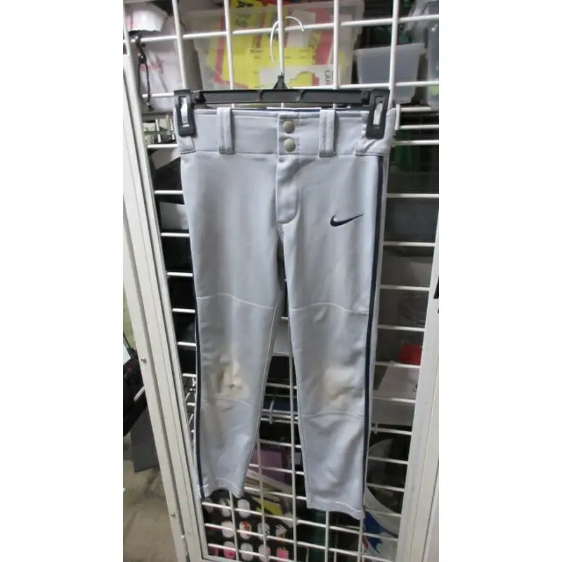 Used Nike Blue Piping Grey Open Bottom Pants Youth Size XS - wear