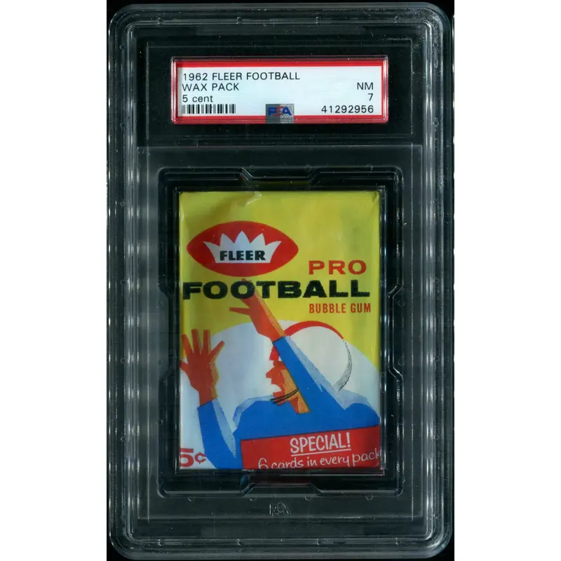 1962 Fleer Football Unopened 5 Cent Wax Pack PSA 7