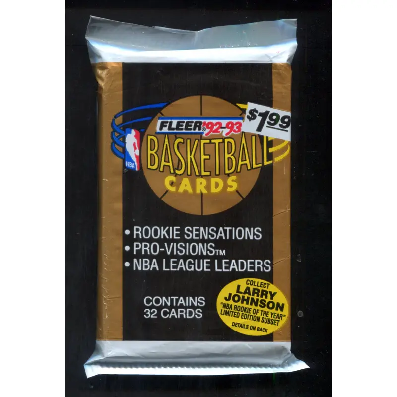 1992/93 Fleer Basketball Unopened Series 1 Jumbo Pack (Pre-Priced) (32)