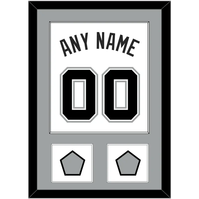 San Antonio Name & Numbers With 2 Finals Patches - Home White (2002-2017) - Single Mat 2