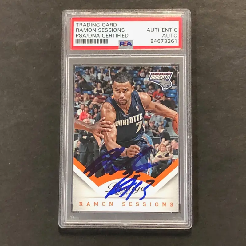 2013-14 NBA Panini Prestige #33 Ramon Sessions Signed AUTO PSA Slabbed Bobcats
