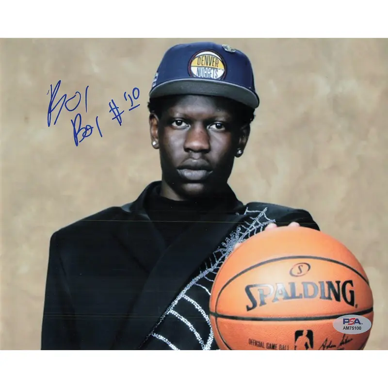 Bol Bol signed 8x10 photo PSA/DNA Denver Nuggets Autographed