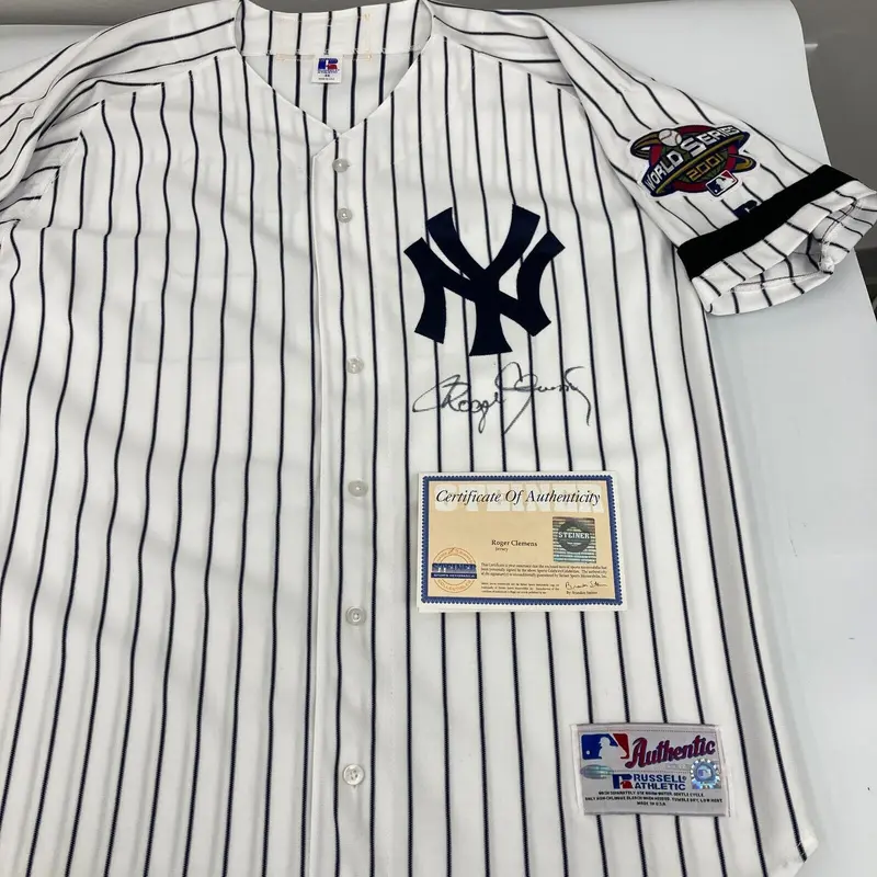Roger Clemens Signed 2001 World Series New York Yankees Game Jersey Steiner COA