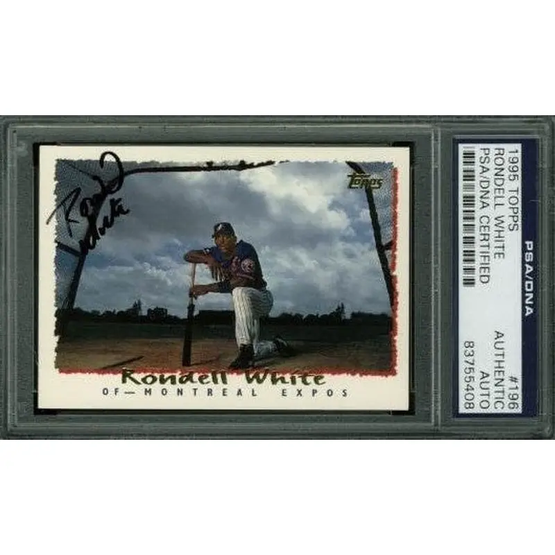 Expos Rondell White Authentic Signed Card 1995 Topps #196 PSA/DNA Slabbed