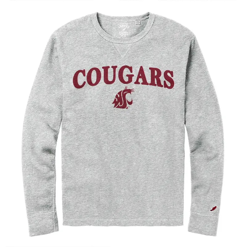 Men's Grey WSU Cougar's Slub Thermal Long Sleeve