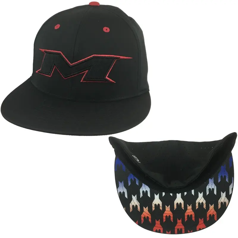 Miken Hat by Richardson (PTS30) Black/Red, White and Blue Houndstooth Brim