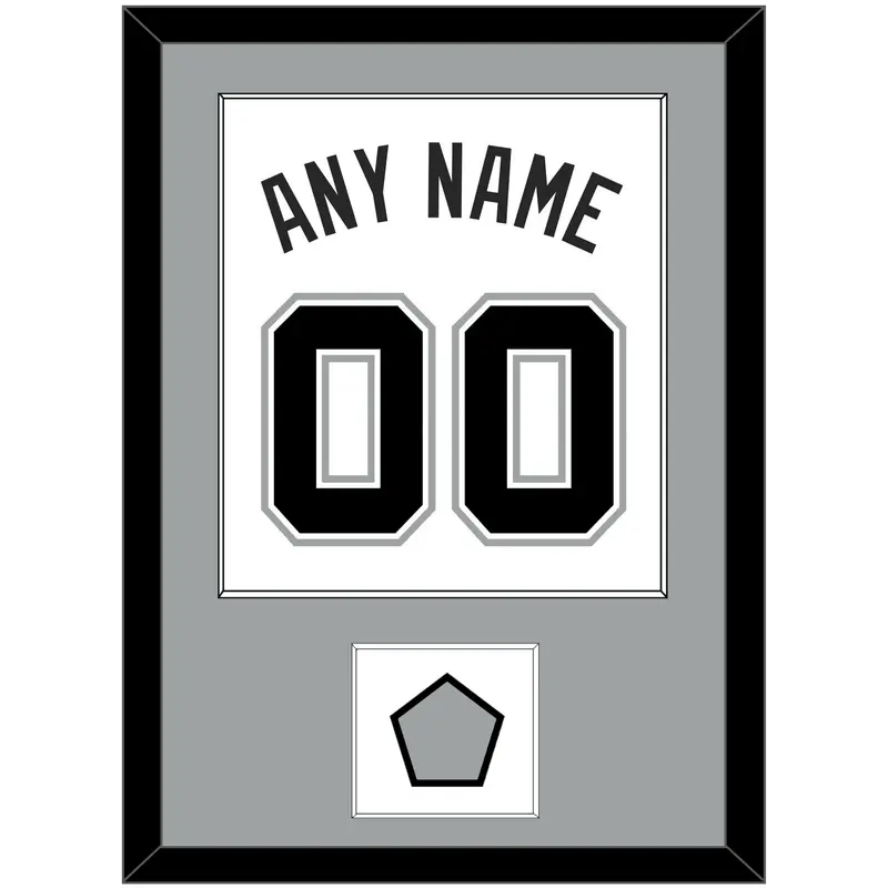 San Antonio Name & Numbers With Champions Patch - Home White (2002-2017) - Single Mat 2
