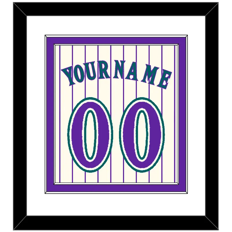 Arizona Name & Number - Home Off-White Pinstripes (2001-2006) - Double Mat 1