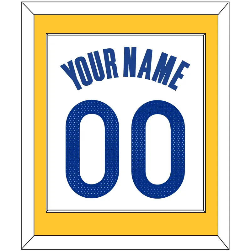 Golden State Name & Number - White Association - Single Mat 2