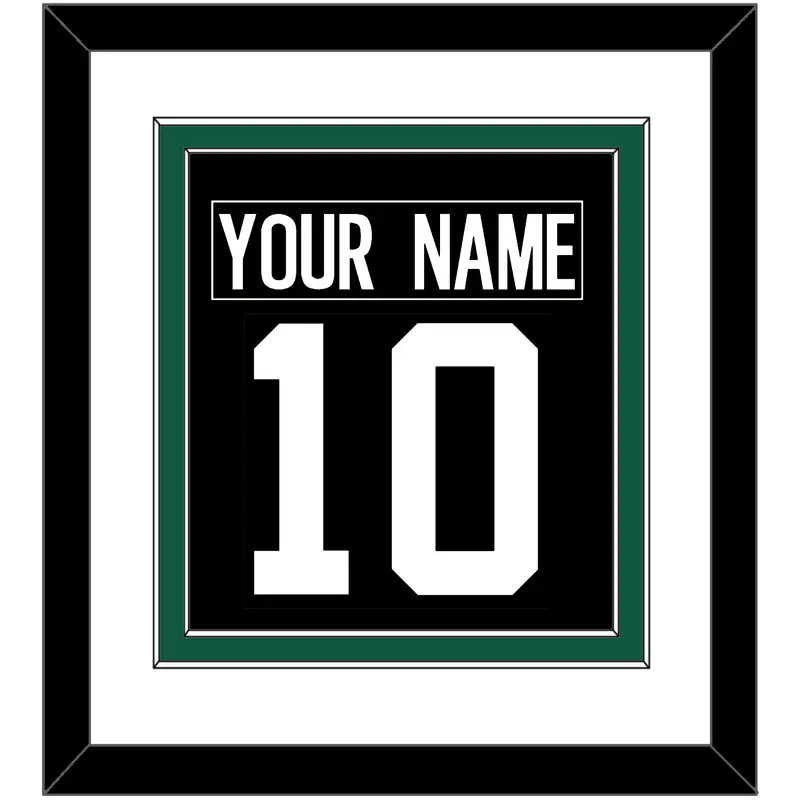 New York Nameplate & Number (Back) Combined - Alternate Black - Double Mat 1