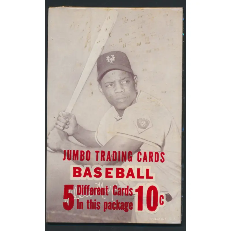 1947-1966 Baseball Exhibits 10 Cent Unopened Cello Pack Mays