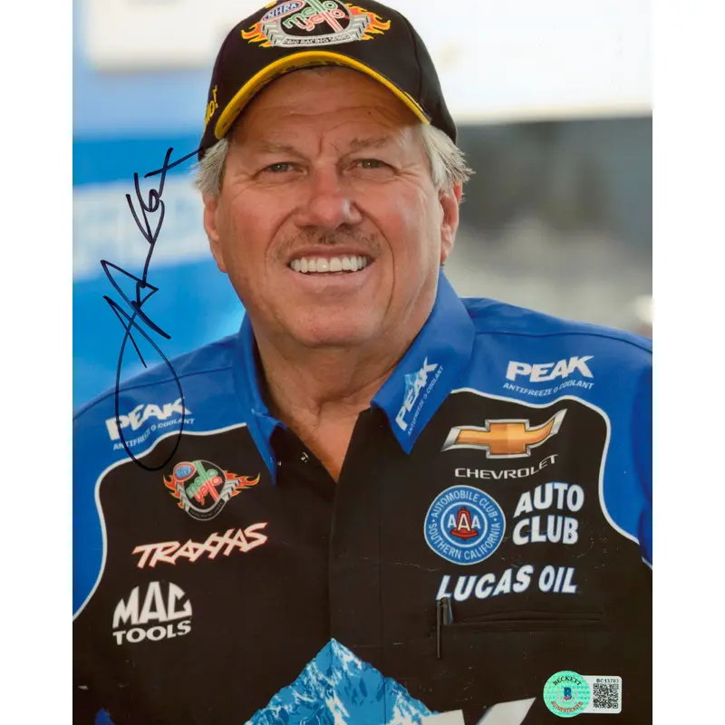 John Force NHRA "16X" Authentic Signed 8x10 Photo Autographed BAS #BC13783