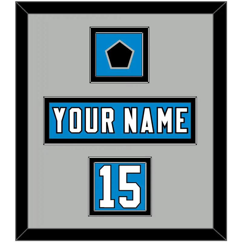Carolina Nameplate, Number (Shoulder) & Jersey Logo Patch - Home Blue - Double Mat 4