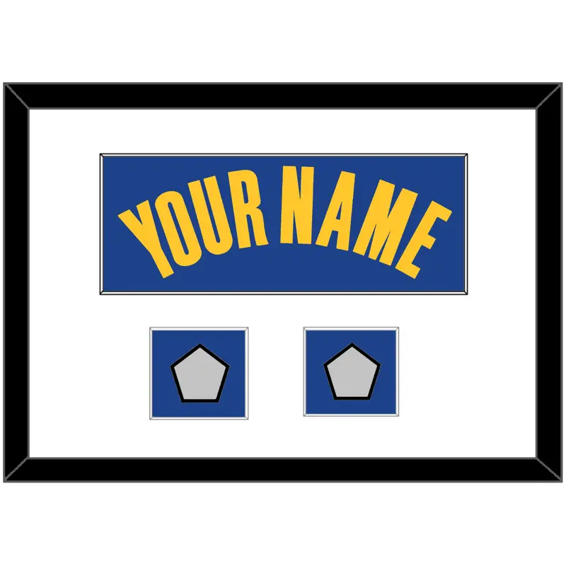 Golden State Name & 2 Finals Patches - Blue Icon - Single Mat 1