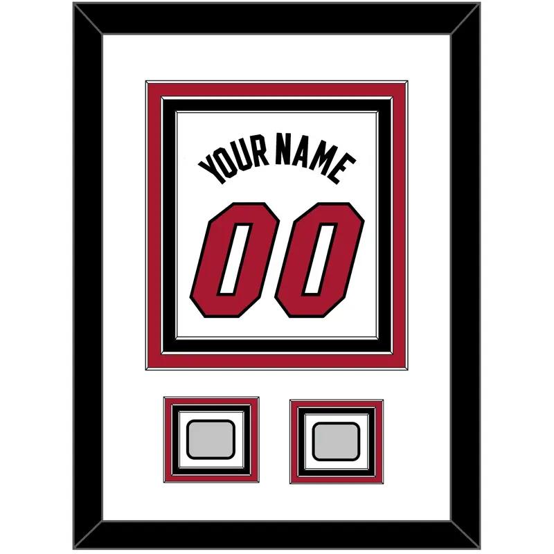 Miami Name & Number With 2 Finals Patches - Home White (1999-2008) - Triple Mat 1